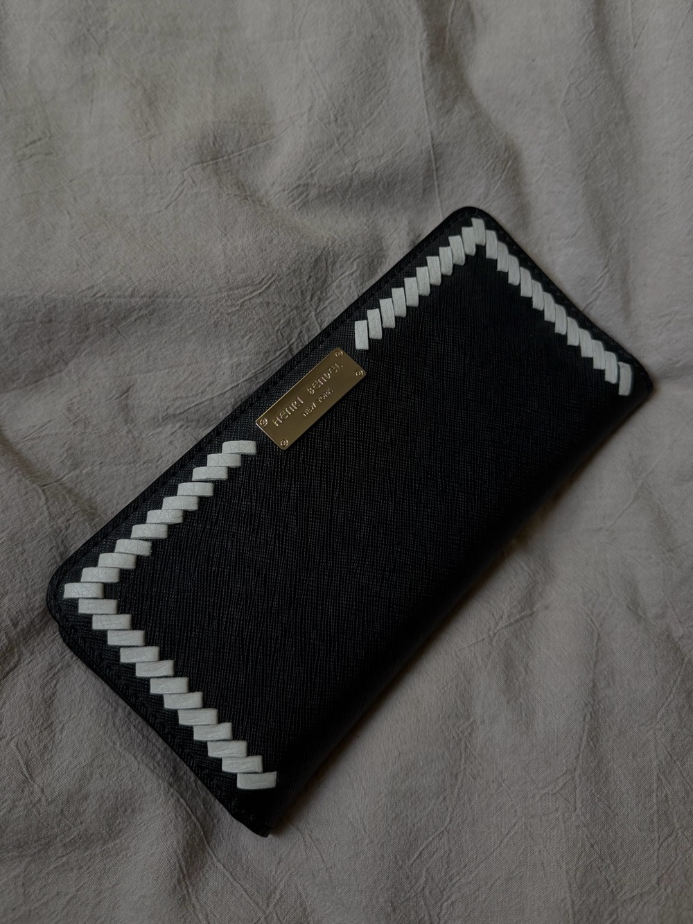 NWT Henri Bendel Snap Wallet with stitch lacing